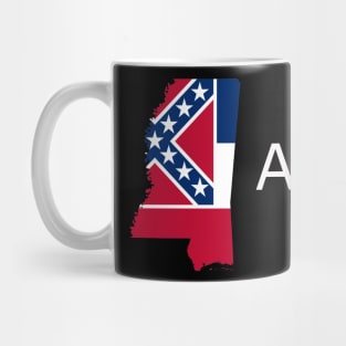 Mississippi Flag State Outline AF (white) Mug